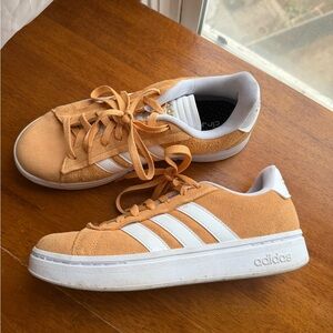 Adidas Court Orange and White Sneakers